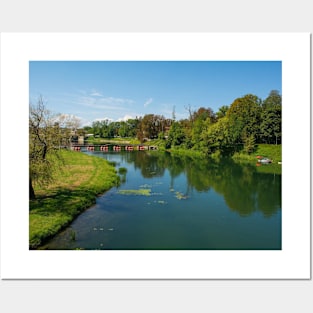 Pjesacki Pontonski Most Bridge in Karlovac, Croatia Posters and Art